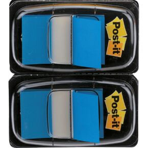 Post-it Index Flags, Medium, Blue, 2 Dispensers 25.4 mm x 43.2 mm, 100 Flags - to Mark, Highlight or Color Code Important Information