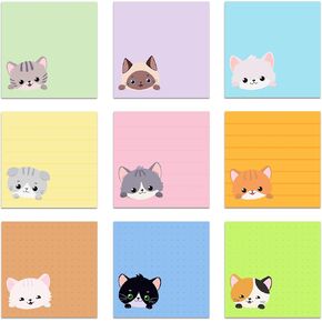 9 Cute Sticky Notes，Sticky Notes Cute，Cute Post it Notes，Sticky Notes，Kawaii Sticky Notes，Cute Stationary，Cute Sticky Notes for Women，Cute notepads，Cute Note Pads