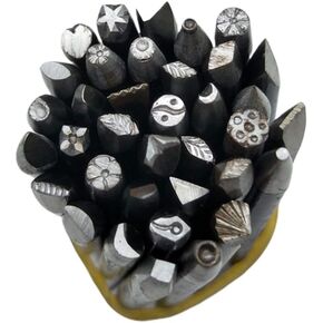 36 Pcs/Set DIY Crafts Tool Steel Punches Flower Punch Stamp Set Jewelry Metal Stamping Tools