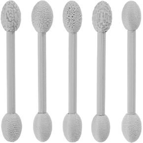5pcs Clay Texture Roller Set, Oval Doubled-Headed Modeling Clay Stick with Various Patterns and Removable Roller for Pottery & DIY Crafts(Grey)