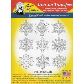 Aunt Martha’s hot Iron Embroidery Transfer - Snowflakes