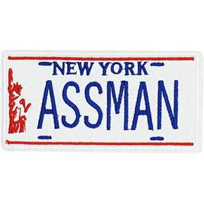 Cute-Patch New York Assman License Plate Embroided Iron on Patch Cute Mini Applique