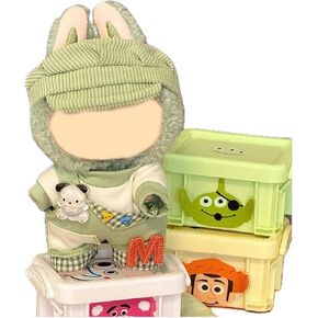 3-Piece Handcrafted Doll Clothes Set- Compatible with 5.91-6.7inch (15-17cm) Dolls as Accessories Only, Premium Dolls Outfit with Accessories, Handmade Headbands, Scarves, Overalls (Clown)