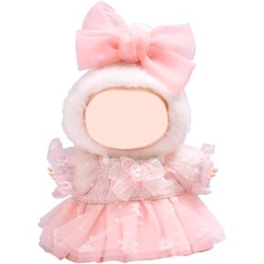17cm Doll Clothes, Doll Clothes Outfits Have a Seat, Cute Cloth Dress for Dolls, Kawaii Accessories Clothing Set Pink (No Doll)