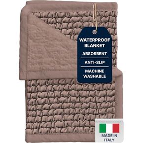 PAULATO BY GA.I.CO. Waterproof Blanket for Bed – Twin Size Cover for Incontinence and Intimacy – Machine Washable Stain-Resistant Protector for Couch and Sofa – Absorbent Pad