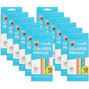 Blue Summit Supplies 144 Colored Pencils Bulk Classroom, Colored Pencil for Kids Bulk, Sharpened for Coloring, Assorted Colors, 12 Count boxes, 12 Total Boxes