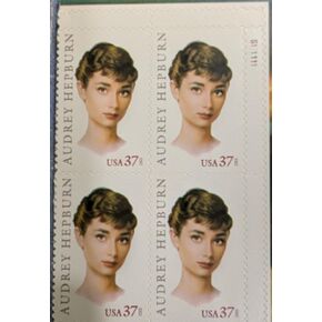 2003 Audrey Hepburn Plate Block of 4 37c Postage, Sc# 3786, MNH, OG