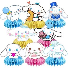 8Pcs Cartoon Dog Honeycomb Table Centerpiece, Kawaii Birthday Party Supplies Table Decorations for Kids Party Decorations
