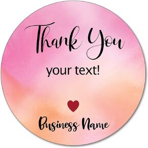 Personalized Thank You Stickers - Set of 80 Custom Thank You for Your Order Stickers, Self Adhesive Flat Sheet 1.5 Inch Round Labels for Small Business Packaging