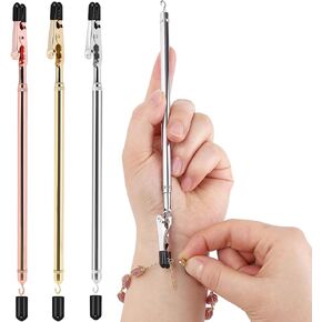 2 in 1 Bracelet Helper Tool Hook-WIFORT Metal Bracelet Helper Tool to Put on Yourself, Quick Release Fastening Bracelet Assistance Tool for Jewelry, Zipper, Jewelry Clasp Helper with Non-Slip Tips