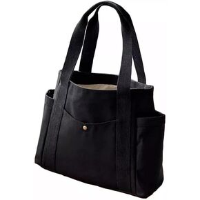 Large Tote Bags for Women Laptop Bag Lightweight Canvas Professional Work Briefcase Versatile Handbag Laptop Bag (Black)