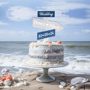 Personalized Rustic Wedding Cake Topper in Wood Custom Wedding Cake Topper with Names & Date