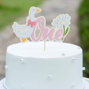 One Silly Goose Cake Topper - Girls 1st Birthday Decorations, Cute Party Theme, Pink First Birthday Cake Topper, One Funny Goose Party Supplies