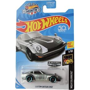 Hot Wheels Zamac Custom Datsun 240z 2018 Month Card, Nightburnerz 1/10