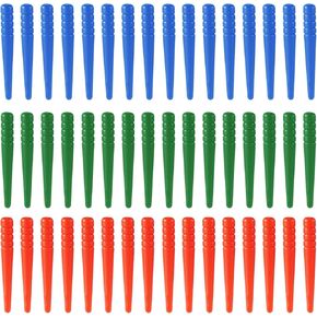 48pcs Cribbage Board Pegs, Plastic Cribbage Pegs Fit 1/8 Holes Peg Board Game Traditional Cribbage Board Pins Cribbage Board Game Accessories (Red, Blue, Green)