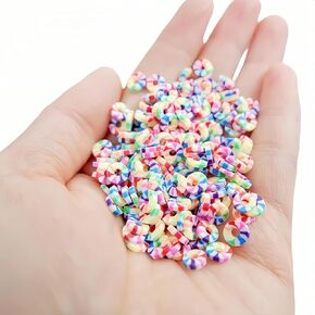 1150Pcs Clay Beads Flat Round Polymer Clay Rainbow Beads Bulk for DIY Jewelry Handmade Heishi Beads Craft Making Bracelet Necklace Earring (6mm/0.24in)
