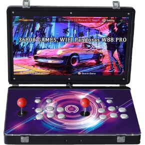 36800 in 1 Portable 3D WiFi Arcade Game Console 22-inch HD Screen Dual Players Pandoras Box W88 pro,Retro Video Game Machine Metal Box Search/Hide/Save/Load/Pause Games