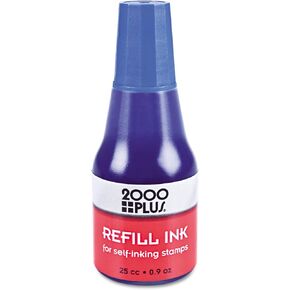 2000 PLUS 032961 Self-Inking Refill Ink, Blue, 0.9 oz. Bottle