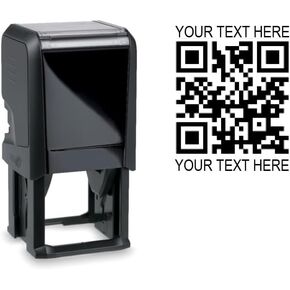 Hubco Custom Black 4924 QR Code Self-Inking Stamp with Custom Text - Simply Supply Your URL/Web Address and We Will Do The Rest!