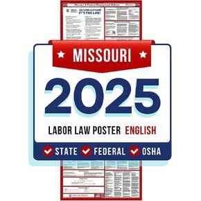 2025 California State and Federal Labor Law Poster, Space-Saver Slim Design, All-in-One Mandatory Notices Included, Eco-Friendly Premium Paper - English + Spanish 16"x40"