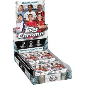 Topps 2024-25 Chrome UEFA Club Competitions Cards Hobby BOX (20 Packs Each)