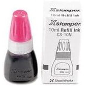 Shachihata Refill Ink For Xstamper Stamps, 10Ml-Bottle, Pink