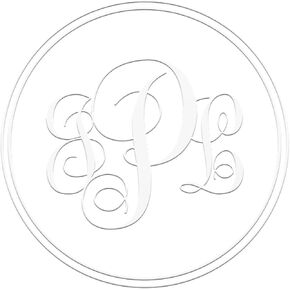 Custom Hand Held Embosser with Personalized 1 5/8" Seal, Ideal Seal, 3 Letter Fancy Monogram - 2 Circle Design
