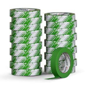 20 Count of Green Masking Tape 1 Inch Wide Bulk, High Adhesive Painter's Tapes for Rough Surface, Clean Removal in 7 Days, Indoor and Outdoor, 1 Inch × 55 Yards