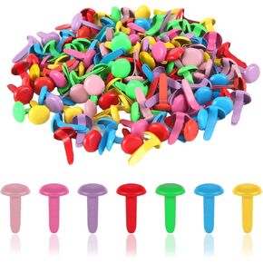 150pcs Brads Paper Fasteners, 0.31X0.55 Inch Mini Brads Round Fasteners Craft Brads Fasteners Split Pins for Paper Crafts Scrapbooking DIY Projects (Colorful)