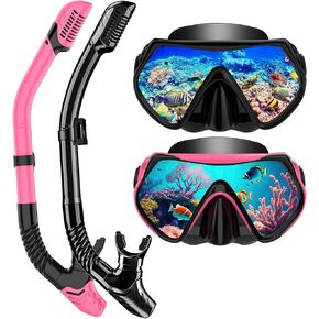 Snorkeling Gear for Adults, Dry-Top Snorkel Set Scuba Diving mask, 180°Panoramic Wide View Professional Snorkeling Gear Breathing Freely Snorkel Mask in Saudi Arabia