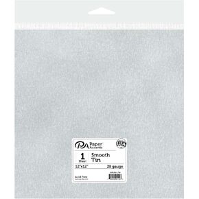 Accent Design Paper Accents Tin Sheet 12x12 28 Gauge 1pc - Tin Sheets for Crafting, DIY Projects, Home Decor, Scrapbooking, Embossing, Stamping, and Art Crafts