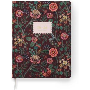 RIFLE PAPER CO. 2026 Gracie 12-Month Academic Planner, Aug. 2025 - July 2026, Thread-Stitch Binding, 9.62" L x 7.18" W, Metallic Gold Foil Accents, Monthly Pages & Note Section