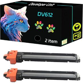 High Yield DV612 Developer Unit Compatible for Konica Minolta bizhub 552 652 C452 C552 C552DS C652 C652DS Printers, Print Clearly (4 Pack Black)