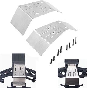 RC Chassis Armor Guards Plate Set for Arrma 1/10 Gorgon 2WD Brushed Monster Truck 304 Stainless Steel Front Rear Chassis Armor Protection Plate Skid Plate Upgrade Parts(CNC Brushed Finish)