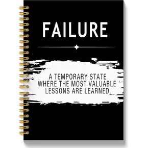 Mindset Inspirational Notebook Journal, Motivational Office Notebooks for Work, Inspirational Gifts for Women Men Coworker, Black Hardcover Spiral Notebook 5.5x8.3