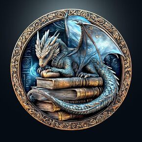 Round Puzzles for Adults 1000 Pieces, Hard Difficult Challenging Puzzles for Adults, Dragon's Library Jigsaw Puzzles 1000 Pieces for Seniors, 3D Visual Flat Puzzle (26.6 x 26.6in)