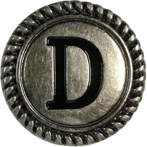 Pack of 5 Antique Silver 1-1/8" Letter Initial Alphabet Conchos Screw Back Concho (Antique, H)