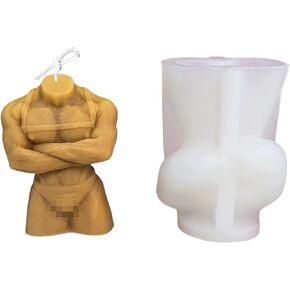Silicone Mold Making for Body,Male Sculpture Model Candle Mould - 3D Body Shape Silicone Mold for Art Craft Making Germplasm
