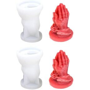 Xidmold 2Pcs Praying Hands Candle Mold 3D Prayer Hands Blessing Silicone Mold for Soy Wax Candle, Soap, Epoxy Resin, Plaster, DIY Crafts
