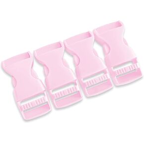 4 Pcs Light Pink Side Release Plastic Buckles 3/4 Inch (20mm) - Quick Clips for Backpack Strap Replacement Repair, Webbing Straps, Dog Collar Buckle, Wide Paracord, Survival Tactical Bracelet