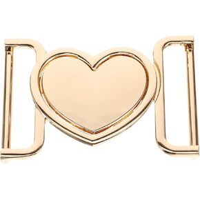 Heart Shaped Metal Roller Buckles Metal Turn Clasp Decorative Coat Replacement Fastener Multi-Function Clothes Toggle Buckle for Clothing Decorative Accessories, Golden