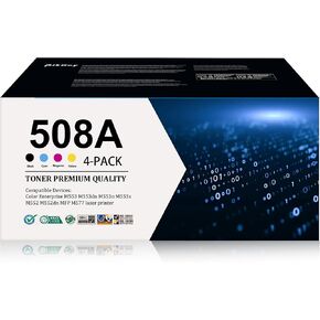 508A Toner Cartridge Set Replacement for HP 508A Black, Cyan, Magenta, Yellow Toner Cartridges Compatible for CF360A CF361A CF362A CF363A for M553 M552 553 MFP M577 Series Printer