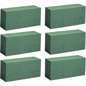 Aquafoam Instant Standard Brick Wet Floral Foam, Pack of 6
