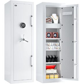 TIGERKING Fireproof Safe with Digital Lock, 8.12 cu.ft Heavy Duty Large Jewelry Safe Box for Home Business Office, White