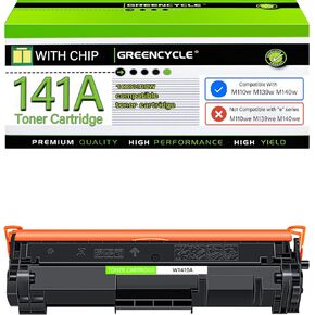 greencycle W1410A with CHIP Compatible Toner Cartridge Replacement for HP 141A Toner Cartridge use for Laser Jet Pro M110w MFP M140w M139w Printer(not use for M139we, M140we, M110we,1 Pack)