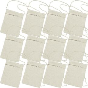 Do It Yourself Natural Canvas Zipper Purses 12 Pc - Crafts for Kids and Fun Home Activities
