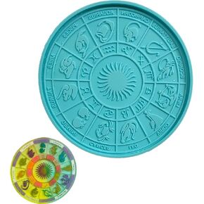Constellation Round Coaster Mold Zodiac Rune Sun Star Sign Resin molds Silicone
