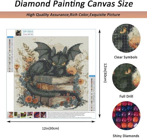 Auremi Dragon Diamond Art Painting, Diamond Art Painting Kits, 5D Book Diamond Art Kits, Full Drill Diamond Dots Paintings for Beginners, Diamond Art Painting Kits for Home 30x30 cm in Saudi Arabia