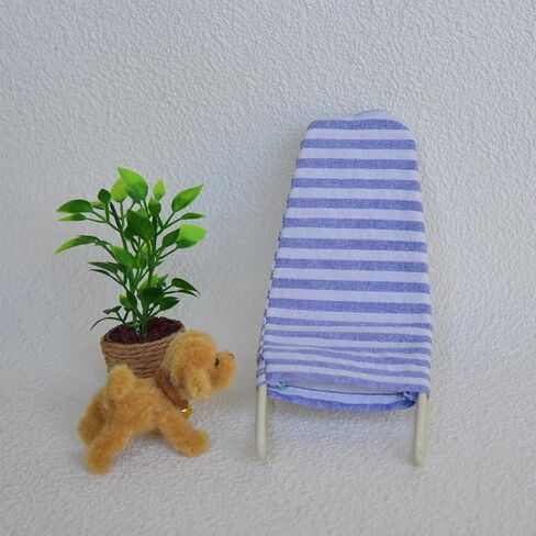 1:12 Miniature Dollhouse Beach Accessories Set with Metal Beach Recliner, Wooden Sun Umbrella and Folding Table, Dollhouse Furniture Decoration for Beach, Outdoor(Pink + Green) in Saudi Arabia