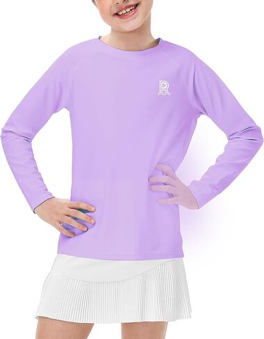 Remimi Unisex Kids Rash Gurad Long Sleeve SPF 50+ Sun Shirts with Thumb Hole 3-12 Years in Kuwait